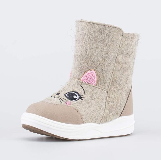 367127-45 Валенки на молнии Котенок для девочки бежевый