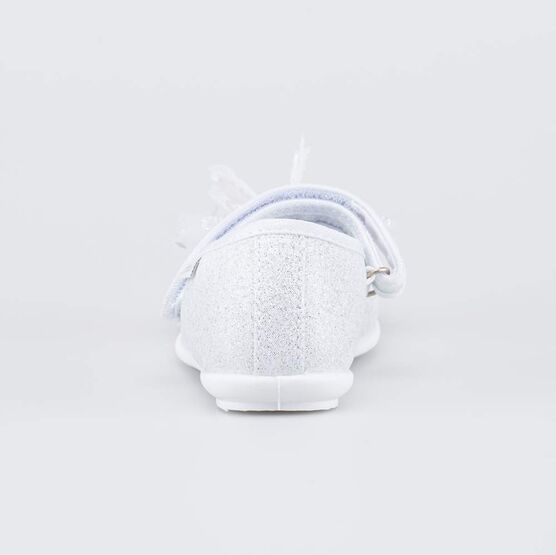 431210-71 Праздничные текстильные туфли Бабочка для девочки серебристый фото №5