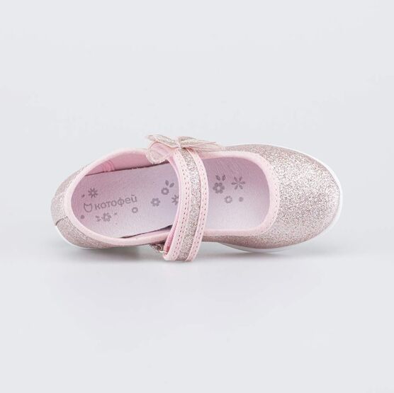 431211-71 Праздничные текстильные туфли Бабочка для девочки розовый фото №4