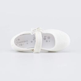 431211-72 Праздничные текстильные туфли Бабочка для девочки бежевый + золотой фото №4