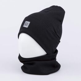 07711912-40 Шапка+снуд черный для мальчики черный