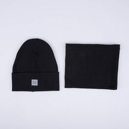 07711912-40 Шапка+снуд черный для мальчики черный фото №2