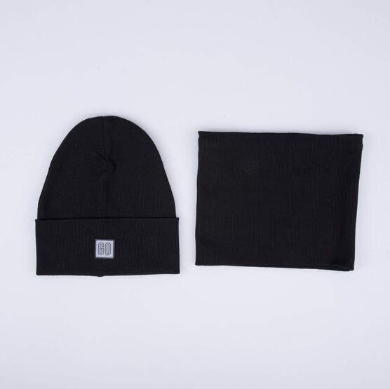 07711912-40 Шапка+снуд черный для мальчики черный фото №2