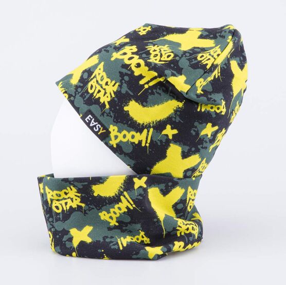 07711924-40 Комплект шапка+снуд для мальчика Граффити хаки для мальчики хаки фото №2