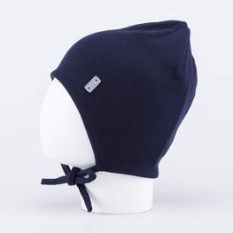 07711642-43 Шапка детская с завязками темно-синий для мальчики темно-синий фото №2
