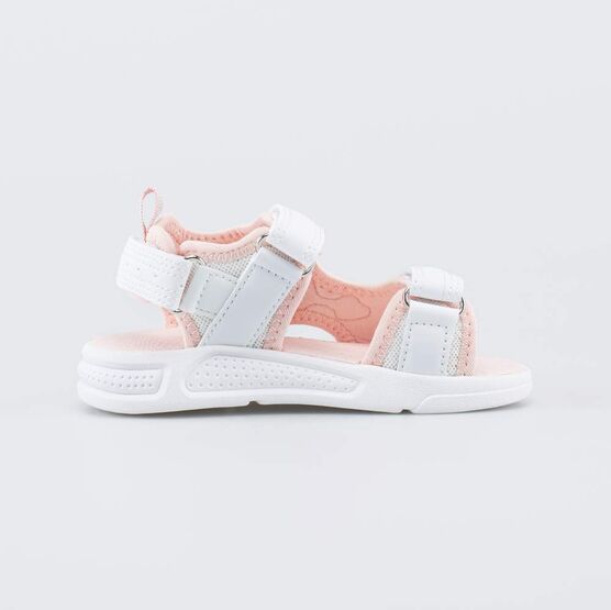 324082-11 Пляжные сандалии с LED Сердечки для девочки белый + розовый фото №2