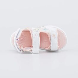 324082-11 Пляжные сандалии с LED Сердечки для девочки белый + розовый фото №4