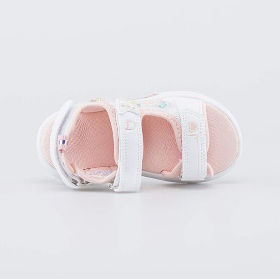 324082-11 Пляжные сандалии с LED Сердечки для девочки белый + розовый фото №4