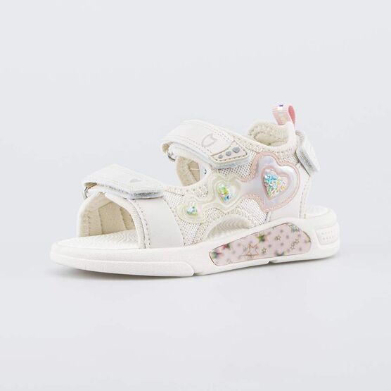 324082-12 Пляжные сандалии с LED Сердечки для девочки бежевый