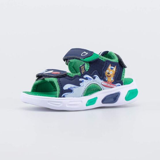 324084-11 Пляжные сандалии с LED Три кота для мальчики синий + зеленый