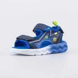 324085-11 Пляжные сандалии на липучках Космос для мальчики синий