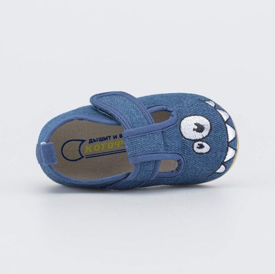 131199-11 Текстильная обувь для первых шагов Зубастик для мальчики синий фото №4