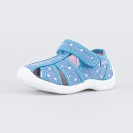 221099-12 Хлопковые сандалии для девочки Звездочки для девочки голубой