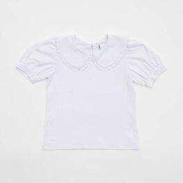 07867013-60 Блузка для девочки с коротким рукавом белый для девочки белый