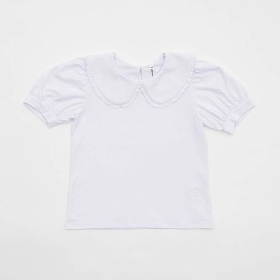 07867013-60 Блузка для девочки с коротким рукавом белый для девочки белый