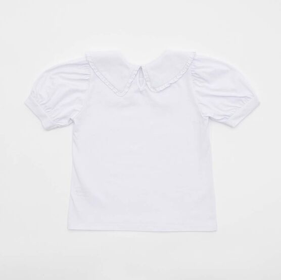 07867013-60 Блузка для девочки с коротким рукавом белый для девочки белый фото №2