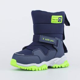 664140-42 Сапожки-дутики для мальчика для мальчики син-сал