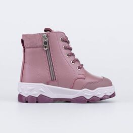 152361-52 Зимние ботинки на молнии Графический Зайка для девочки розовый фото №2