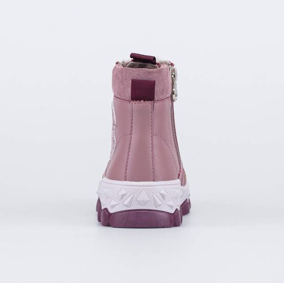 152361-52 Зимние ботинки на молнии Графический Зайка для девочки розовый фото №5