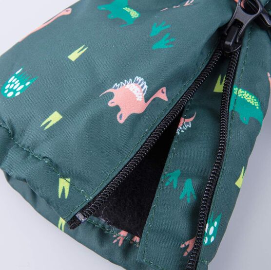 07721139-10 Варежки-краги Динозаврики для мальчики зеленый фото №3