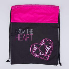 02808224-40 Мешок для обуви Алмазное сердце КК для девочки черный + розовый