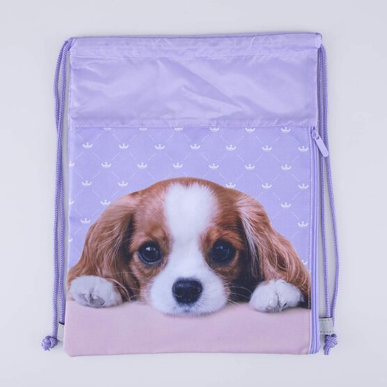 02808225-40 Мешок для сменной обуви Мой щенок для девочки фиолетовый + розовый