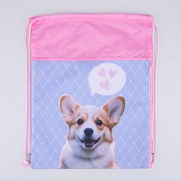 02808227-40 Мешок для обуви Корги КК для девочки розовый + голубой