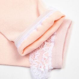 07842572-40 Хлопковые носки с кружевом для девочки пудровый фото №3