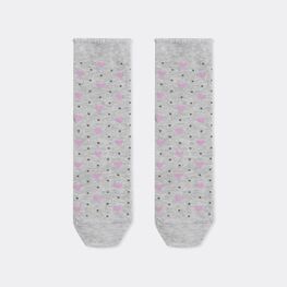 07842973-40 Хлопковые носки Сердечки серые для девочки серый фото №3
