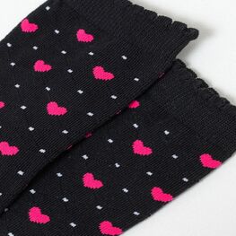 07842973-42 Хлопковые носки Сердечки черные для девочки черный фото №4
