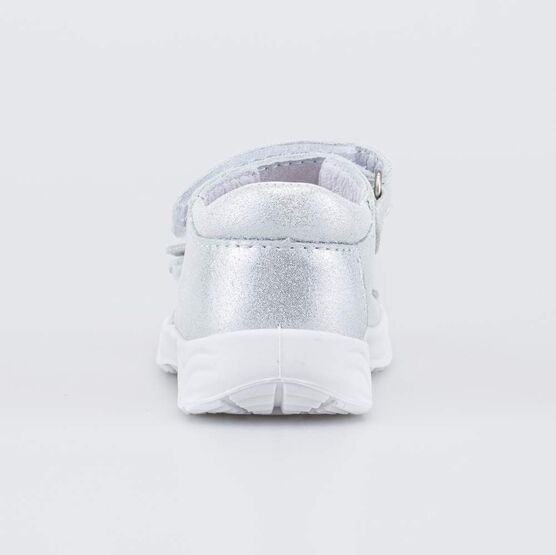 022163-21 Кожаные сандалии Первые шаги Бабочка для девочки серебристый фото №5