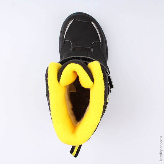 454983-42 Мембранные ботинки для мальчики чер-жел фото №4