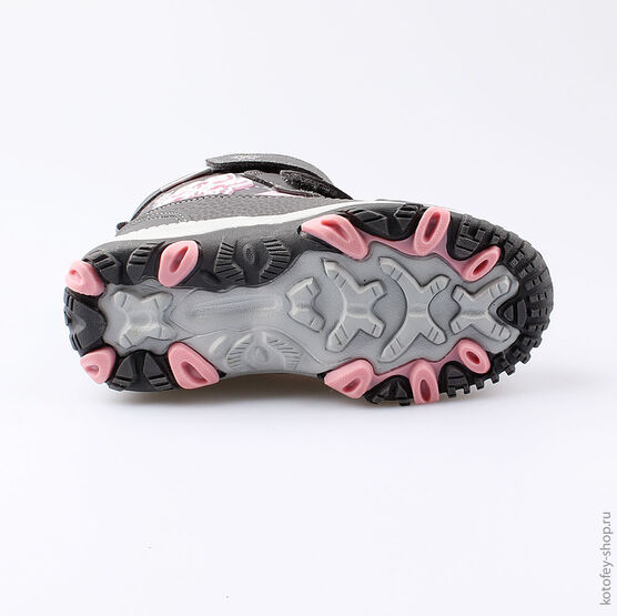 454976-44 Мембранные ботинки для девочки сер-роз фото №3