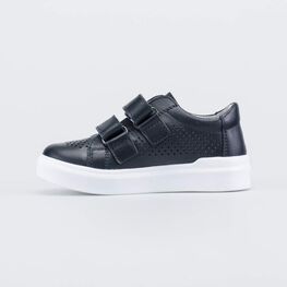 332159-21 Кожаные полуботинки с перфорацией для мальчики синий фото №2