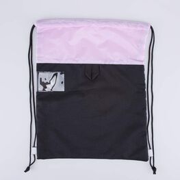 02808215-40 Мешок для обуви Лапки для девочки черный + розовый фото №2