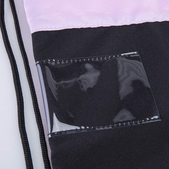 02808215-40 Мешок для обуви Лапки для девочки черный + розовый фото №4