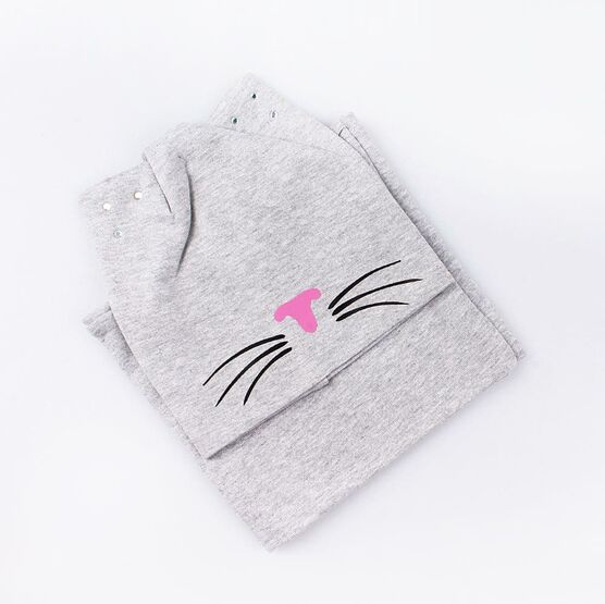 07811156-40 Шапка+снуд на весну, 95% хлопок, серый для девочки разноцветный