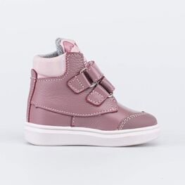352327-33 Утепленные ботинки на липучках на осень/весну для девочки розовый фото №2