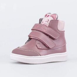 352327-33 Утепленные ботинки на липучках на осень/весну для девочки розовый