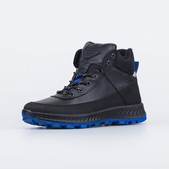 752223-32 Кожаные ботинки на весну/осень для мальчики черный + синий