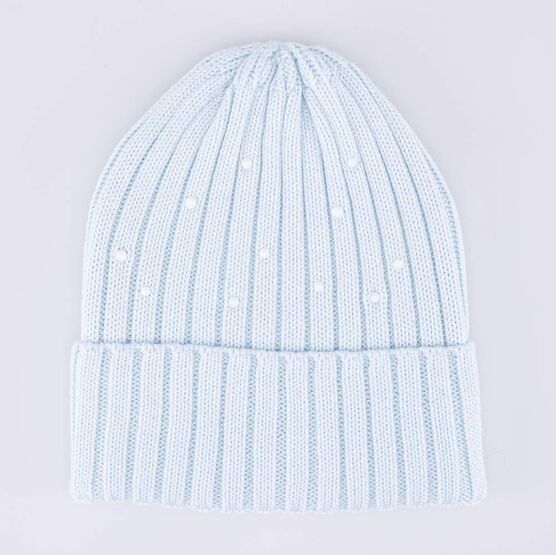07811995-40 Шапка с отворотом детская светло-голубой для девочки светло-голубой