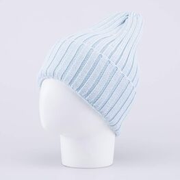 07811995-40 Шапка с отворотом детская светло-голубой для девочки светло-голубой фото №2