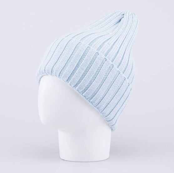07811995-40 Шапка с отворотом детская светло-голубой для девочки светло-голубой фото №2