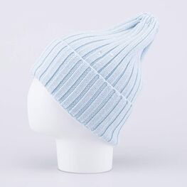 07811995-40 Шапка с отворотом детская светло-голубой для девочки светло-голубой фото №3