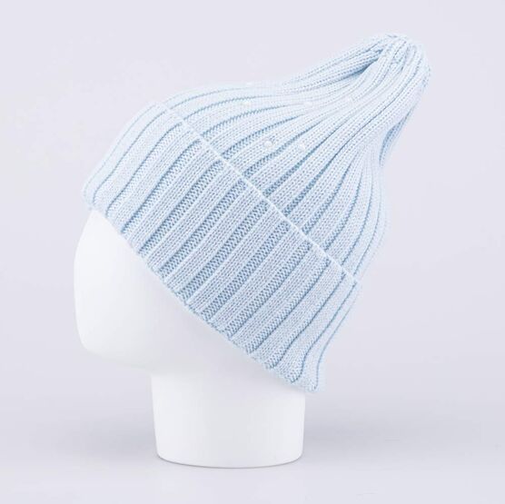 07811995-40 Шапка с отворотом детская светло-голубой для девочки светло-голубой фото №3
