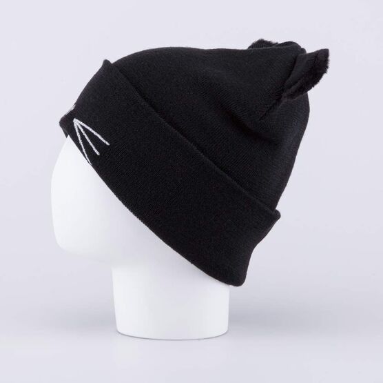 07811997-40 Шапка с ушками детская Кошечка черный для девочки черный фото №3