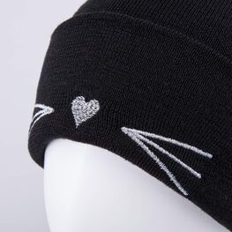 07811997-40 Шапка с ушками детская Кошечка черный для девочки черный фото №4