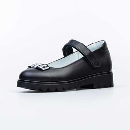 532268-21 Кожаные туфли для девочки для девочки черный