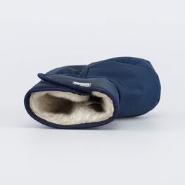 001107-40 Теплые меховые пинетки на липучке для мальчики синий фото №4