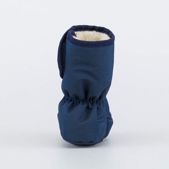 001107-40 Теплые меховые пинетки на липучке для мальчики синий фото №5